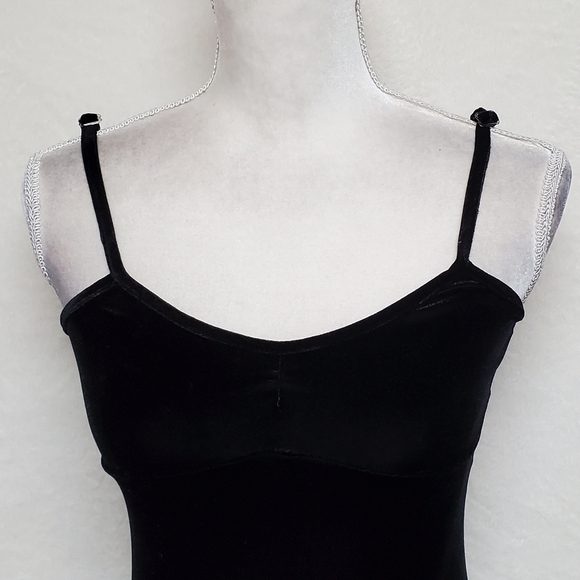 VINTAGE Shirley of Hollywood Black Velvet  Asymmetric Ruffle Mini Lingerie Dress - Picture 5 of 15